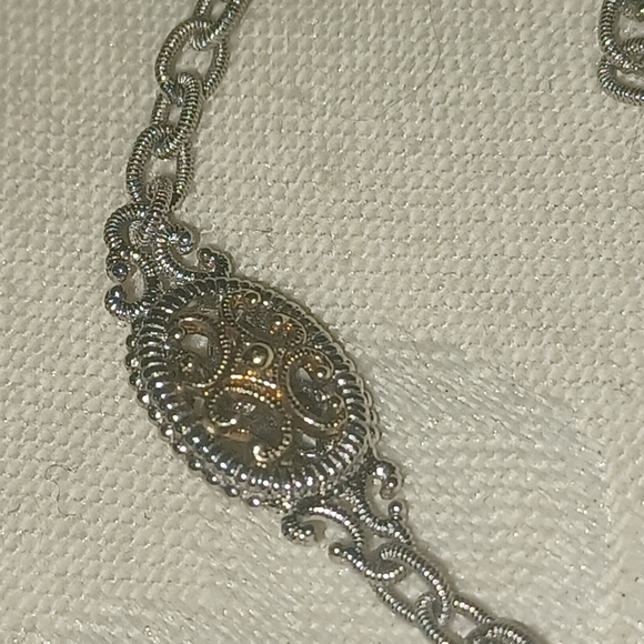 Gabriel & Co. Sterling Silver & 18k Station Necklace, 18 Inches - Picture 5 of 8